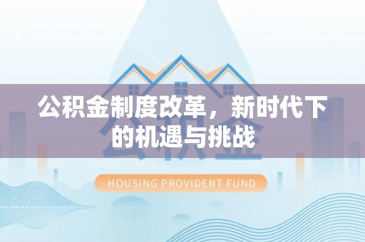 永兴公积金制度改革，新时代下的机遇与挑战